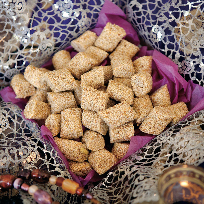 almond and sesame seed brittle